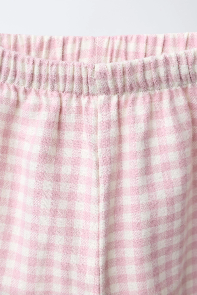Пижама из фланели в клетку для девочек 3-6 лет