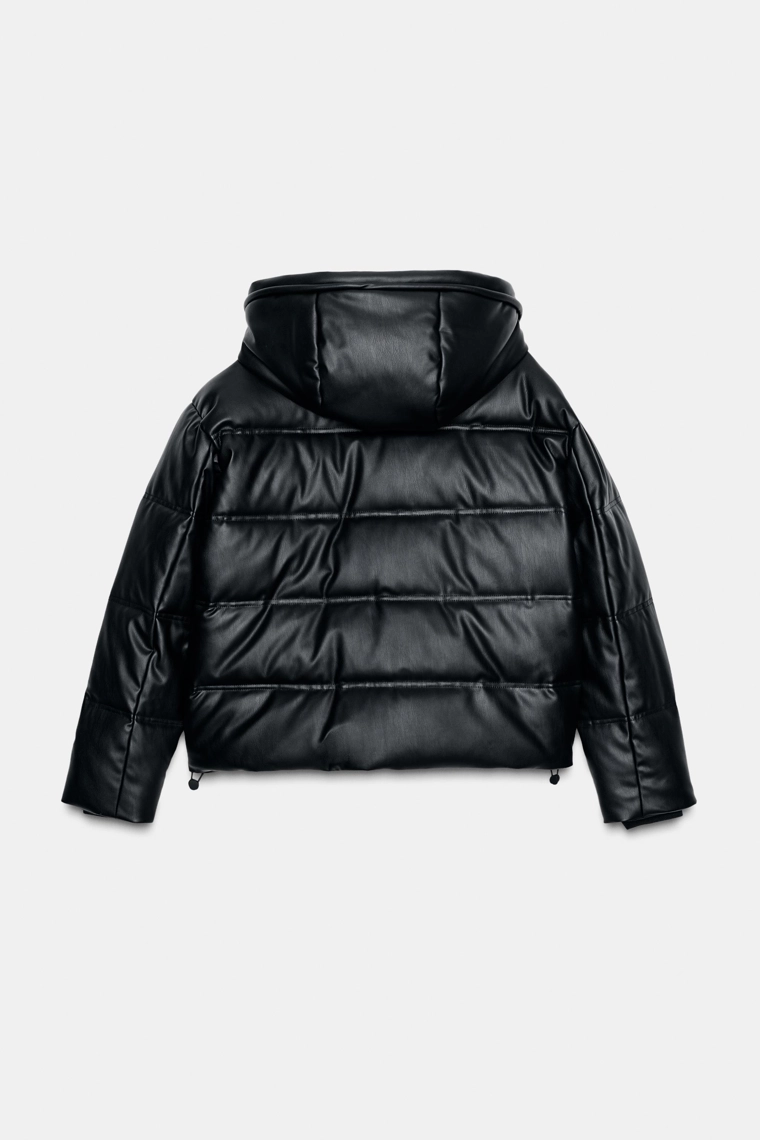 Ветрозащитный куртка-анорак из водоотталкивающего квилта из эко-кожи