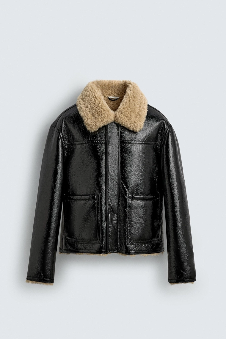 Куртка из эко-кожи с двухсторонним эффектом