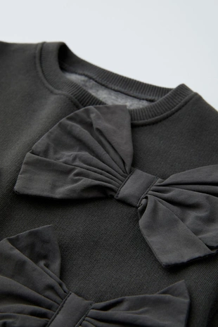 Толстовка с декоративными бантами- Заказать в России