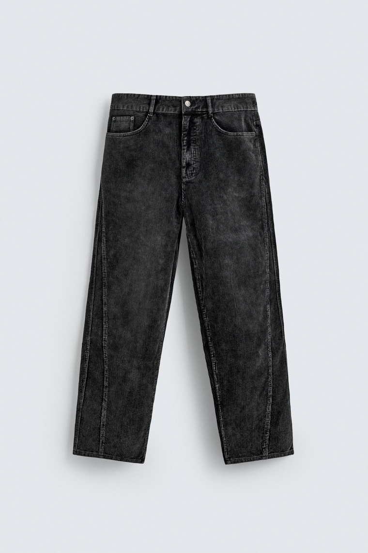 Широкие брюки из вельвета с перекрученными швами