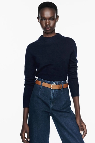 Джинсы с ремнем Z1975 WIDE LEG CROPPED HIGH WAIST - Заказать в России