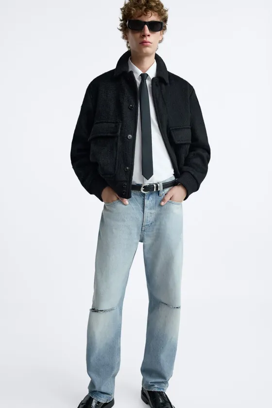 РВАНЫЕ ДЖИНСЫ ПРЯМОГО КРОЯ