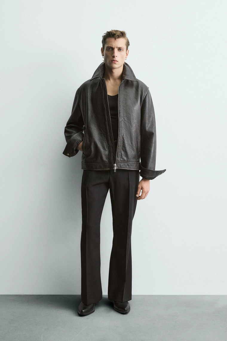 Куртка из стеганой кожи винтажного эффекта limited edition