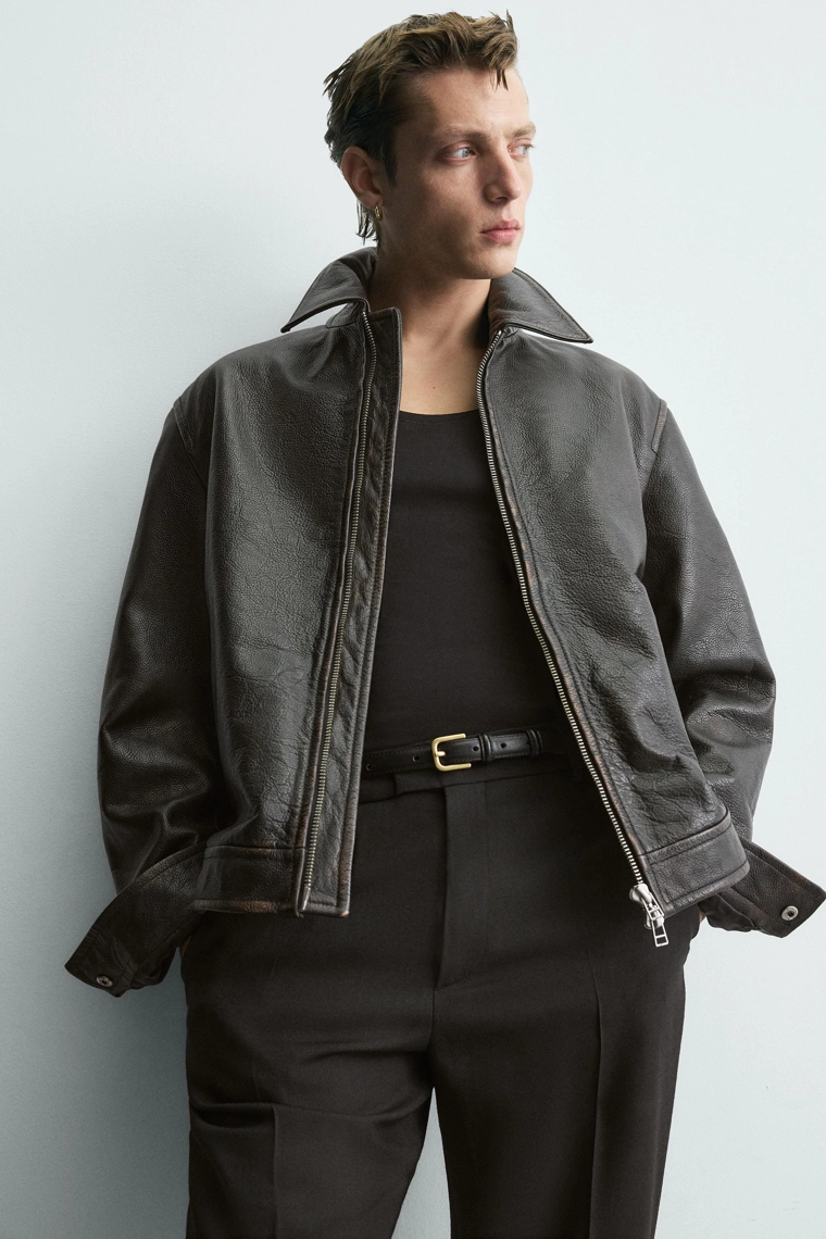 Куртка из стеганой кожи винтажного эффекта limited edition