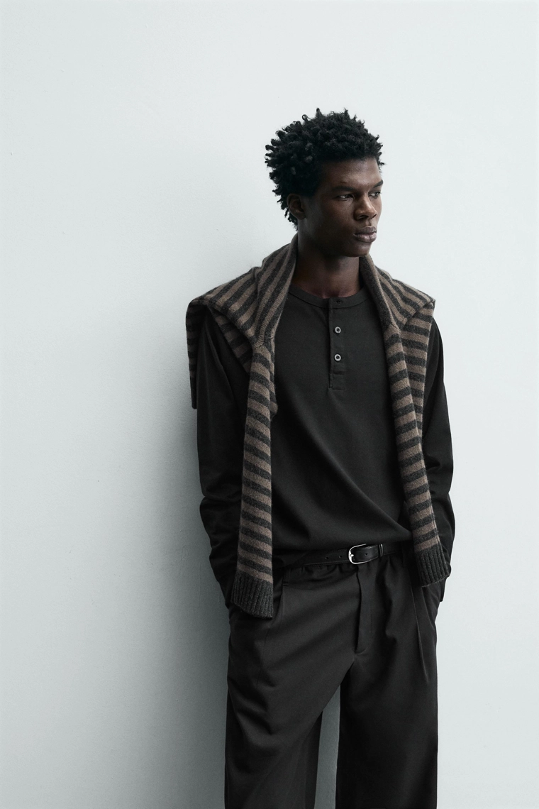 Футболка с горловиной хенли