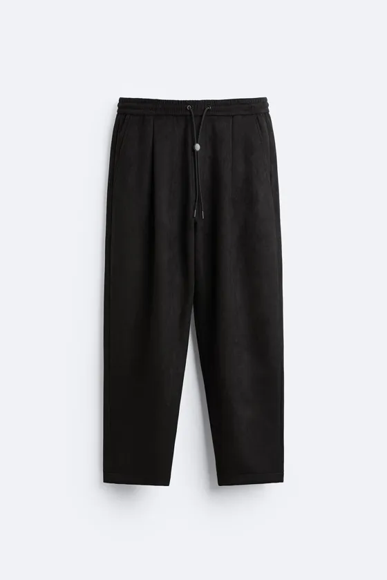 БРЮКИ WIDE-FIT ИЗ ИСКУССТВЕННОЙ ЗАМШИ