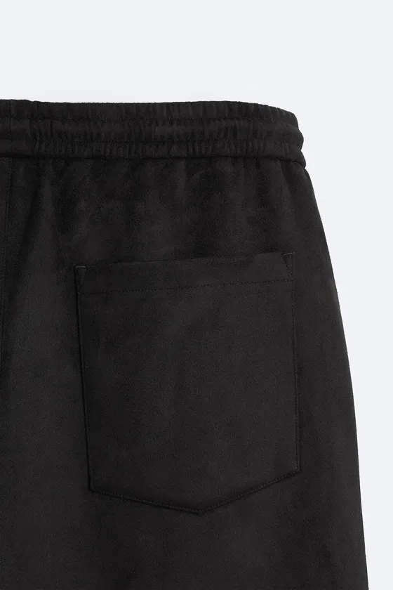 БРЮКИ WIDE-FIT ИЗ ИСКУССТВЕННОЙ ЗАМШИ