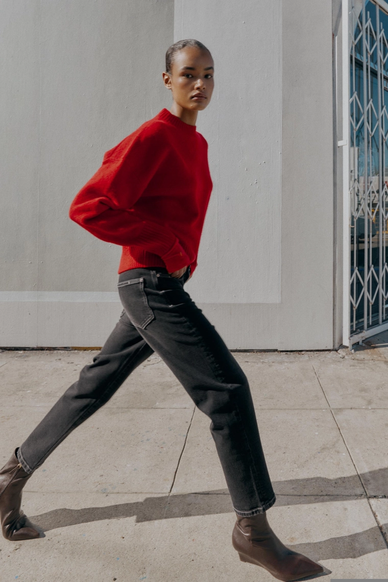 Джинсы z.01 с высокой талией и свободным кроем