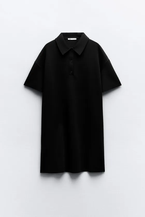 ПЛАТЬЕ С ВОРОТНИКОМ ПОЛО И КОРОТКИМИ РУКАВАМИ