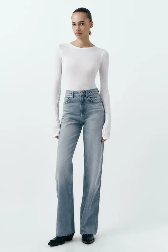 ДЖИНСЫ С ВЫСОКОЙ ПОСАДКОЙ TRF WIDE LEG