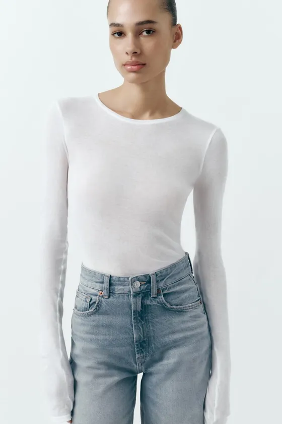 ДЖИНСЫ С ВЫСОКОЙ ПОСАДКОЙ TRF WIDE LEG