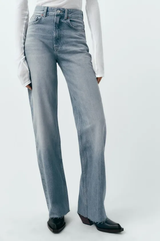 ДЖИНСЫ С ВЫСОКОЙ ПОСАДКОЙ TRF WIDE LEG