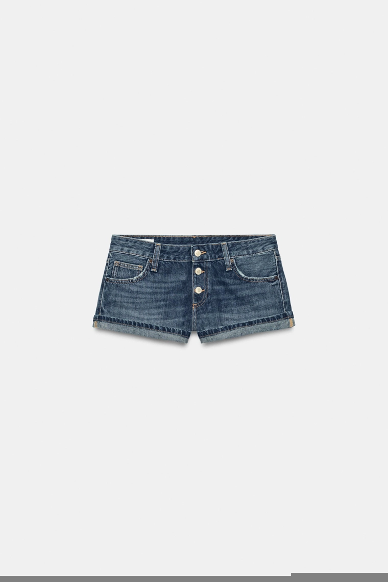 Джинсовые мини-шорты с пуговицами trf