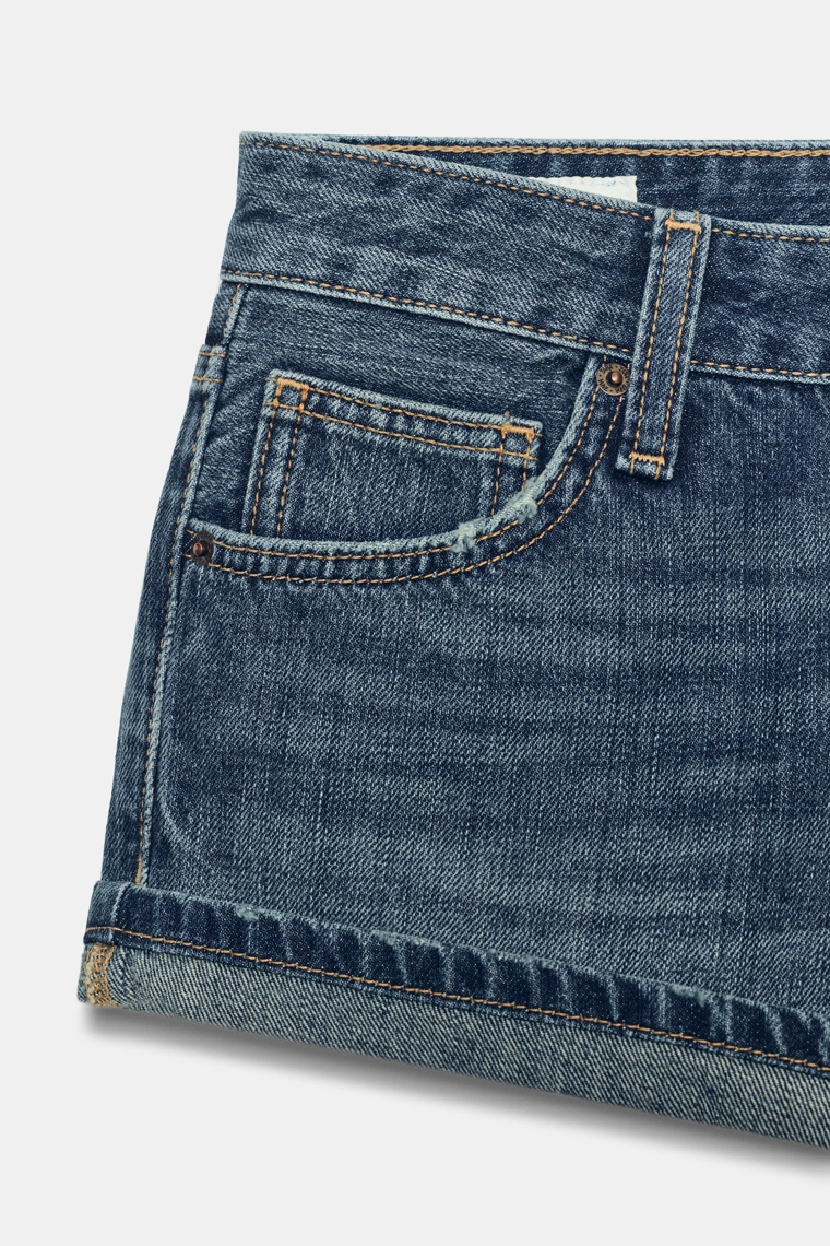 Джинсовые мини-шорты с пуговицами trf