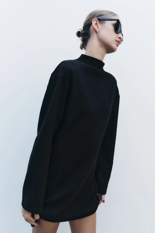 Короткое платье из мягкой ткани- Заказать в России