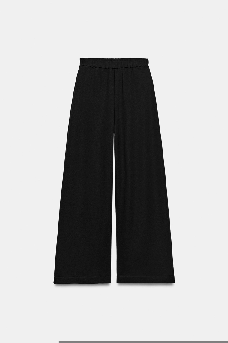 Прямые брюки с широкими штанинами