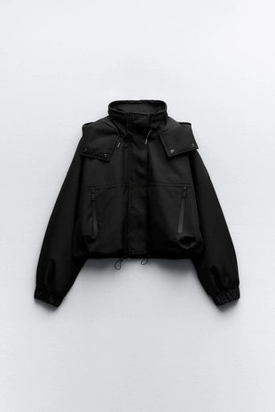 Укороченная куртка с капюшоном- Заказать в России