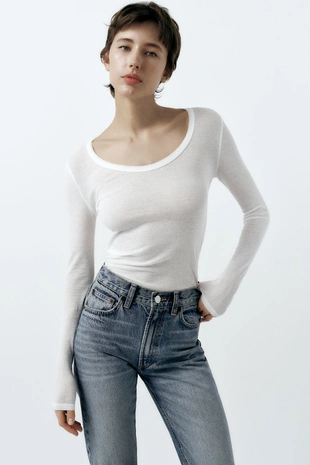 Джинсы TRF прямого кроя с высокой посадкой- Заказать в России