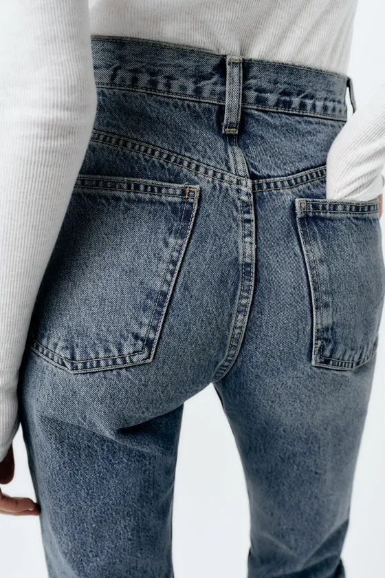 ДЖИНСЫ TRF ПРЯМОГО КРОЯ С ВЫСОКОЙ ПОСАДКОЙ