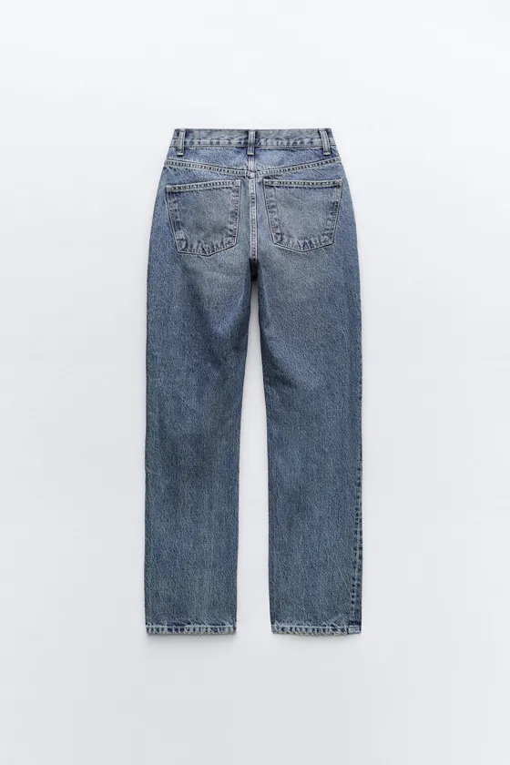 ДЖИНСЫ TRF ПРЯМОГО КРОЯ С ВЫСОКОЙ ПОСАДКОЙ