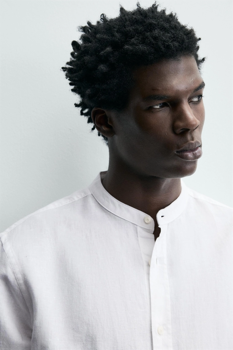 Рубашка из льна и хлопка