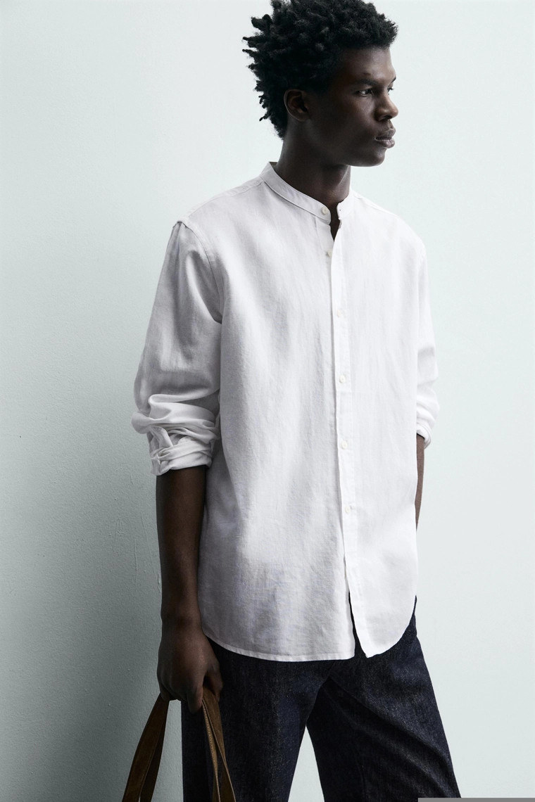 Рубашка из льна и хлопка