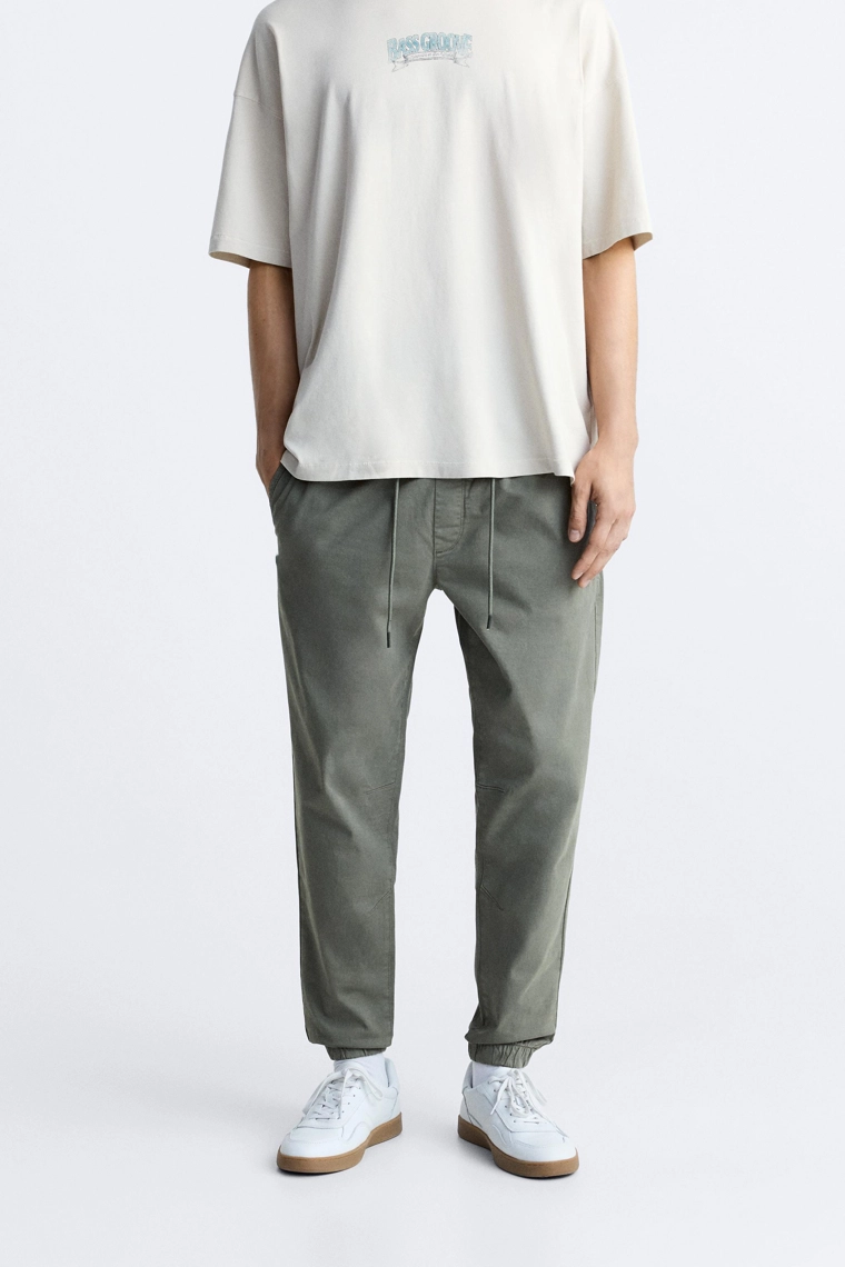Брюки с завышенной талией faded jogger