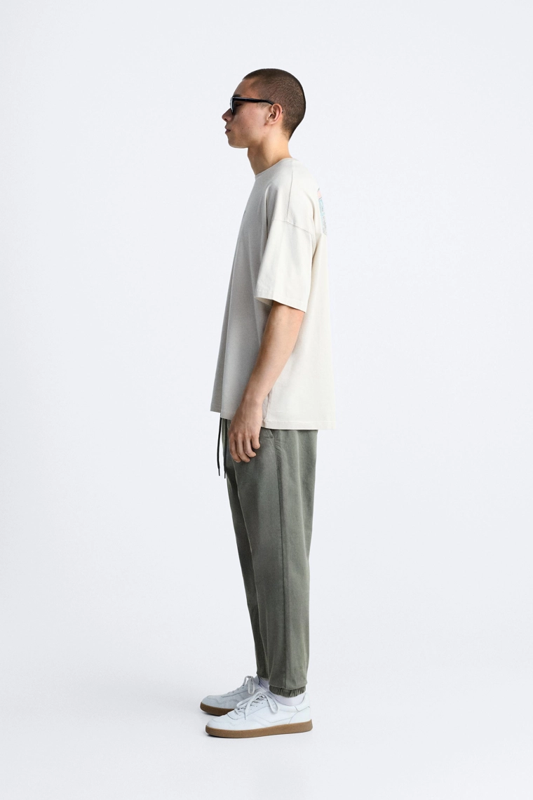 Брюки с завышенной талией faded jogger