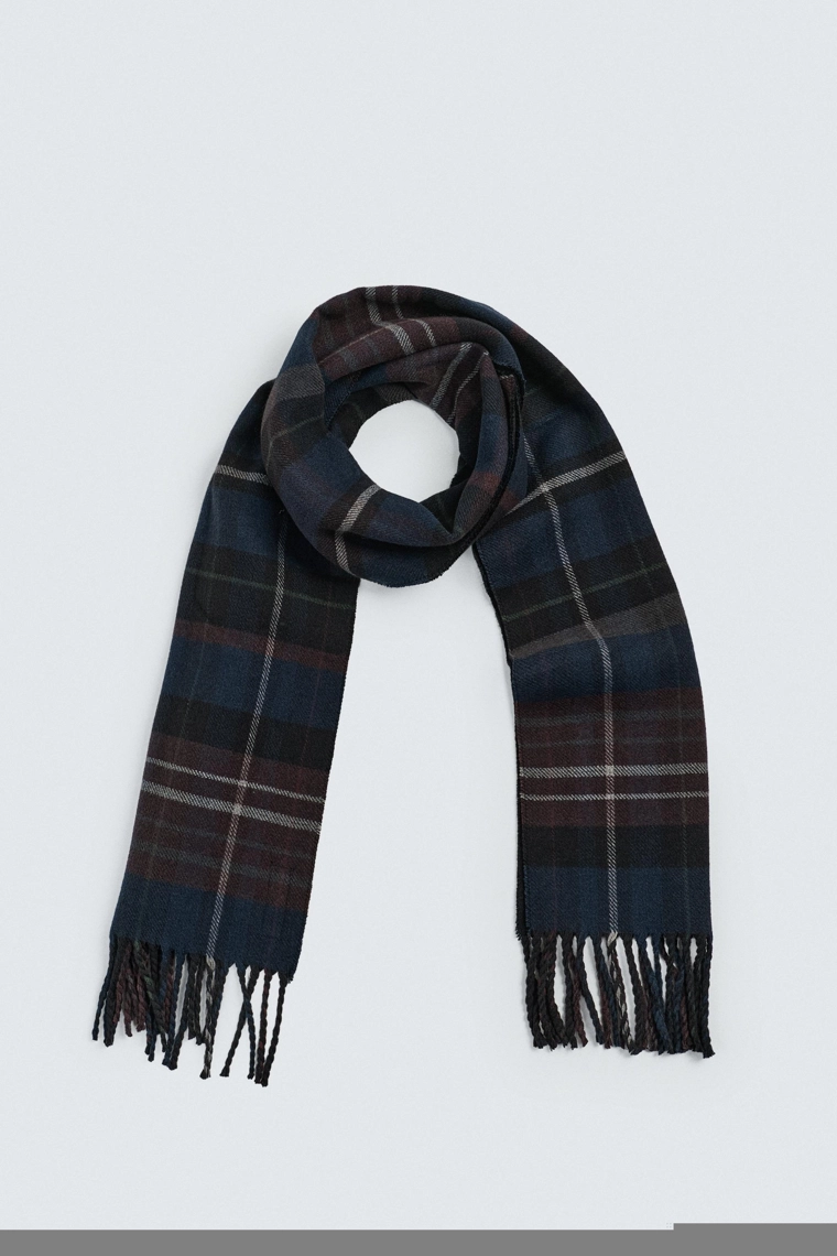 Шарф в клетку с двух сторон