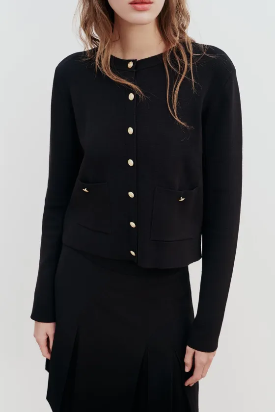 КАРДИГАН С ЗОЛОТИСТЫМИ ПУГОВИЦАМИ