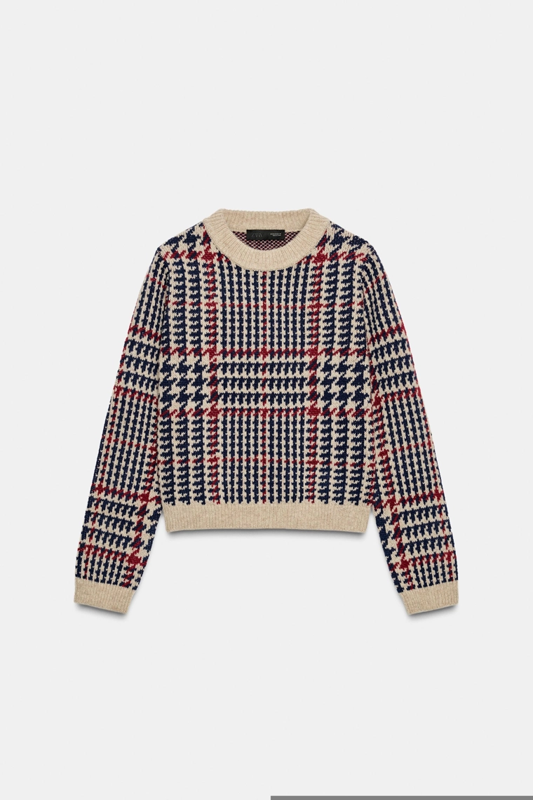 Джемпер из шерсти в клетку