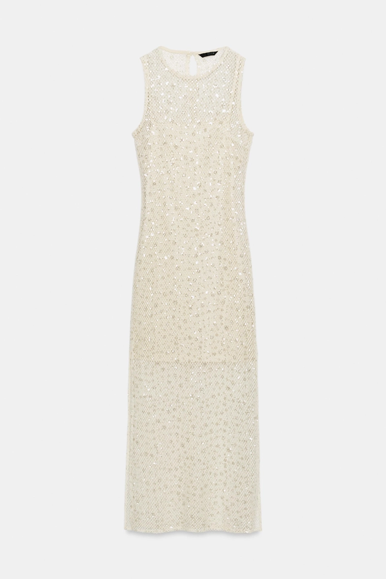 Миди-платье с пайетками в красном цвете