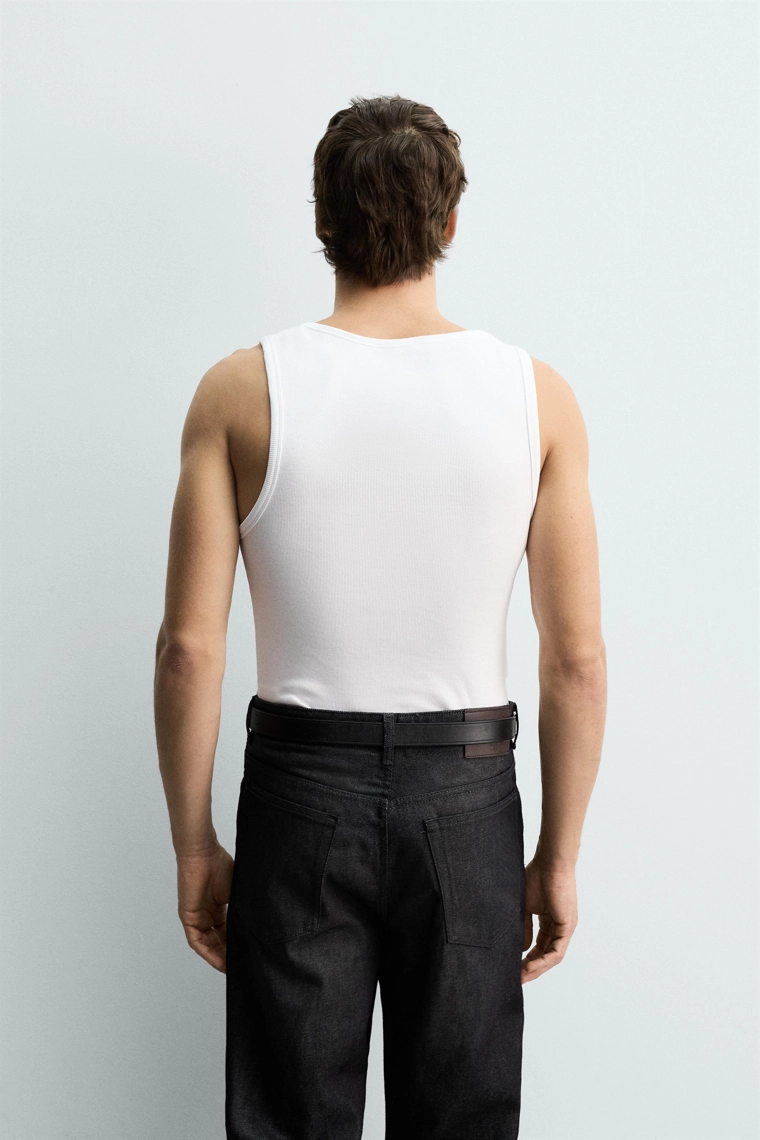 Базовый ребристый топ без рукавов