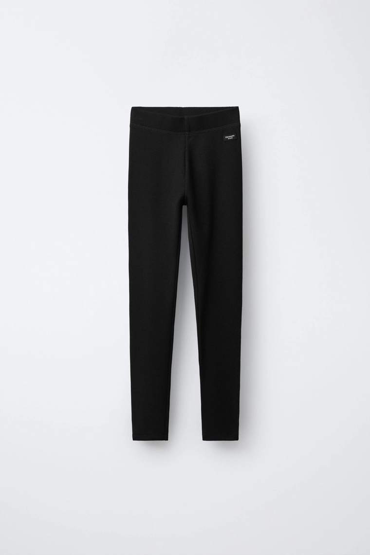 Штаны-леггинсы с ребристым узором из модала и ярлыком