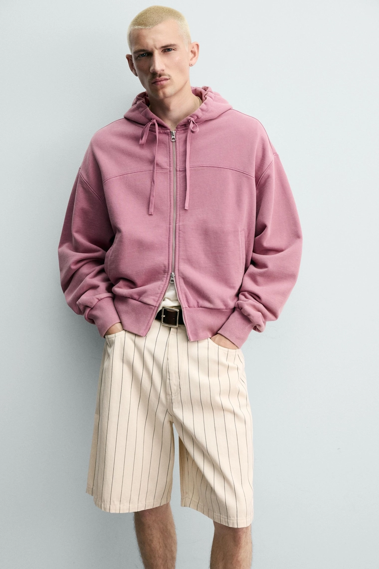 Багги-шорты-бермуды свободного кроя в полоску