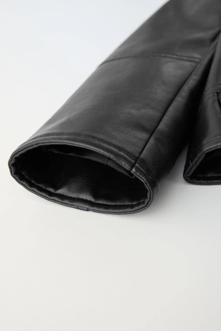 Куртка в байкерском стиле из искусственной кожи- Заказать в России