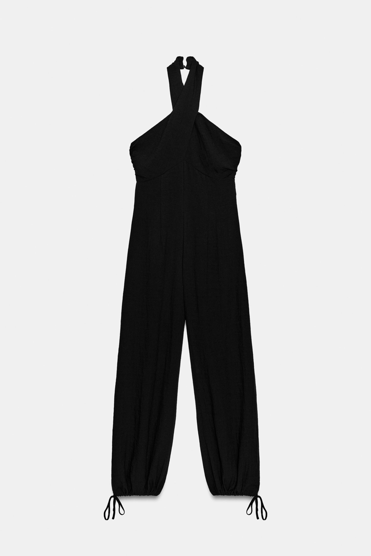 Комбинезон с открытыми плечами и широкими брюками