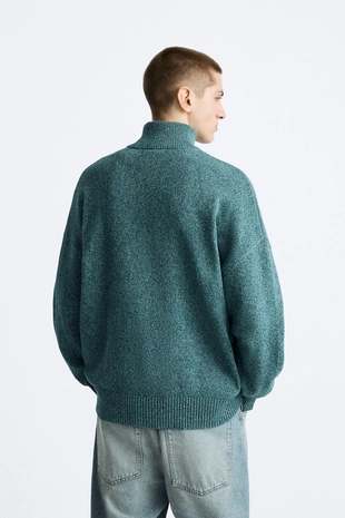 Свитер с воротником на молнии- Заказать в России