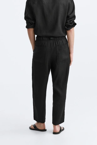 Брюки-джоггеры из 100% льна