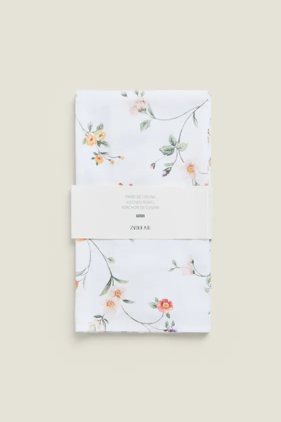 КУХОННОЕ ПОЛОТЕНЦЕ С ЦВЕТОЧНЫМ ПРИНТОМ (УПАКОВКА ИЗ 2 ШТУК)