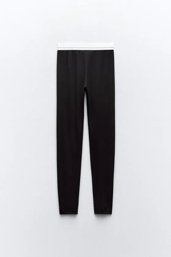 ЛЕГИНСЫ С КОНТРАСТНЫМ ПОЯСОМ