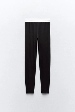 Легинсы с контрастным поясом