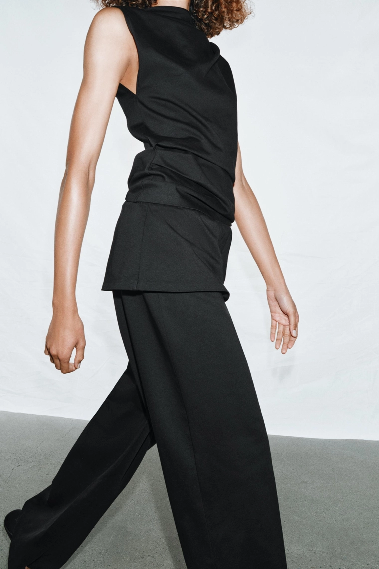 Топ из драпированного хлопка