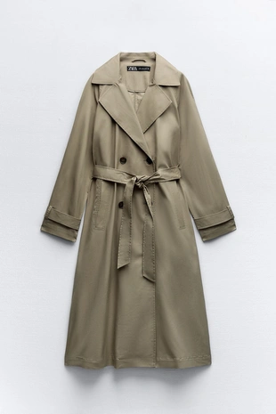 Тренч классического кроя с поясом- Заказать в России