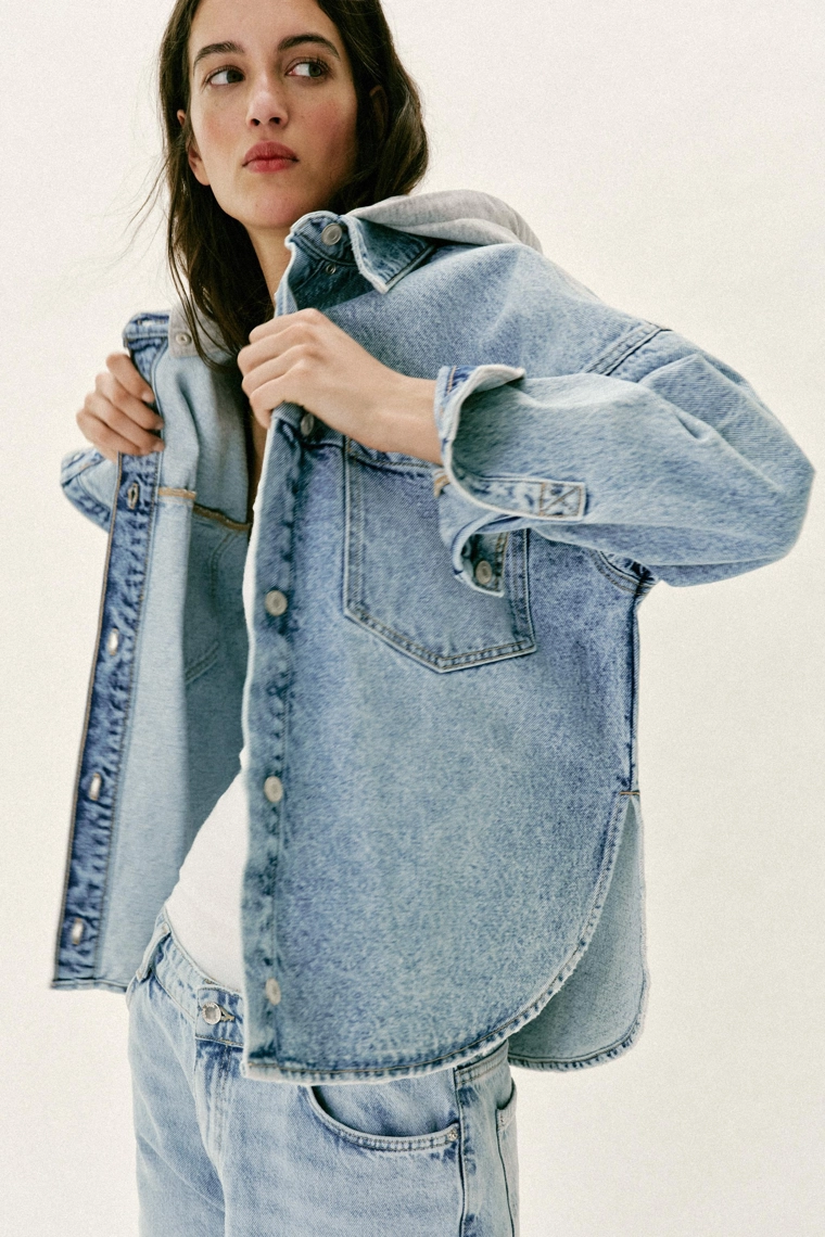 Джинсовая толстовка с капюшоном oversize z1975