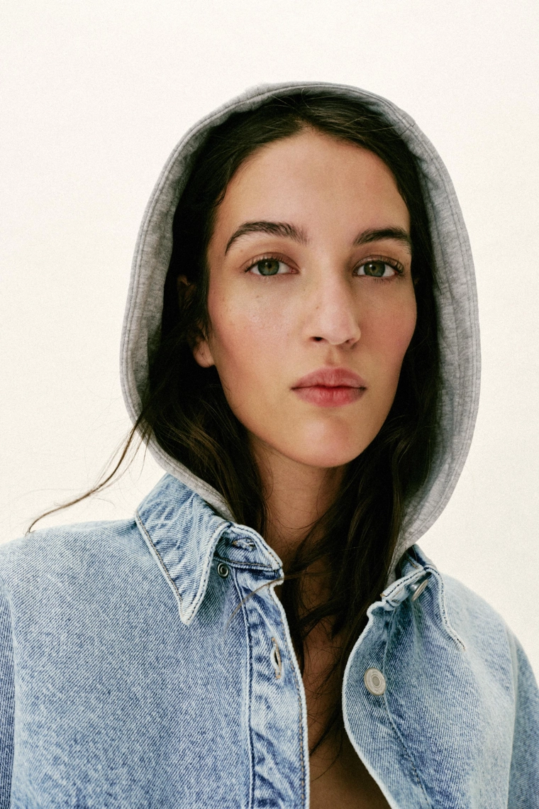 Джинсовая толстовка с капюшоном oversize z1975