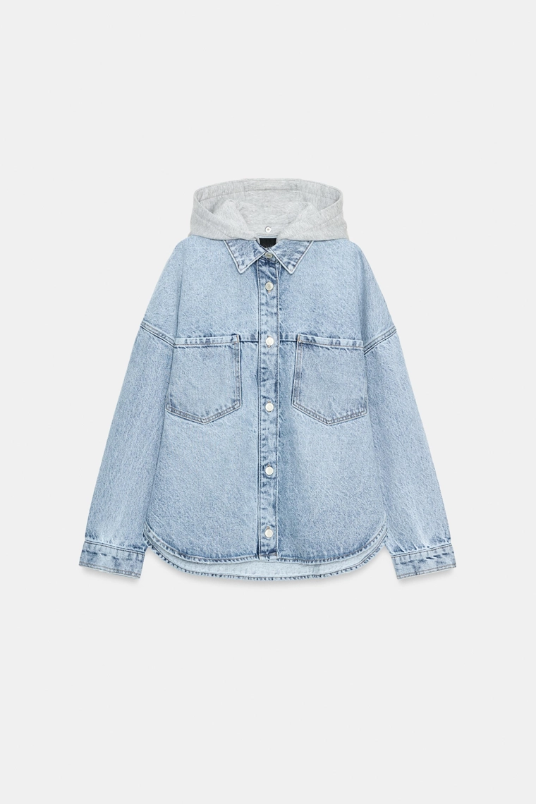 Джинсовая толстовка с капюшоном oversize z1975