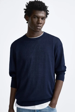 Свитер из хлопка и шелка- Заказать в России