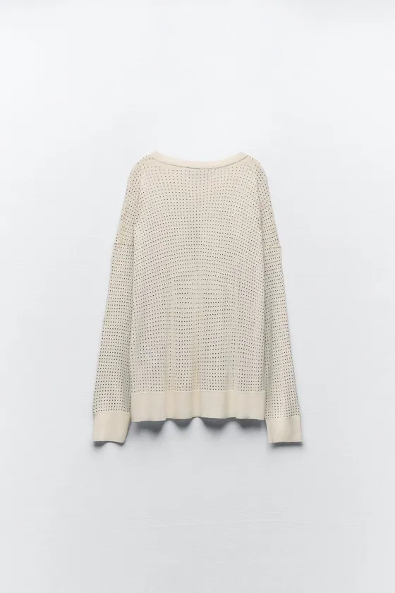 ТРИКОТАЖНЫЙ СВИТЕР СО СТРАЗАМИ